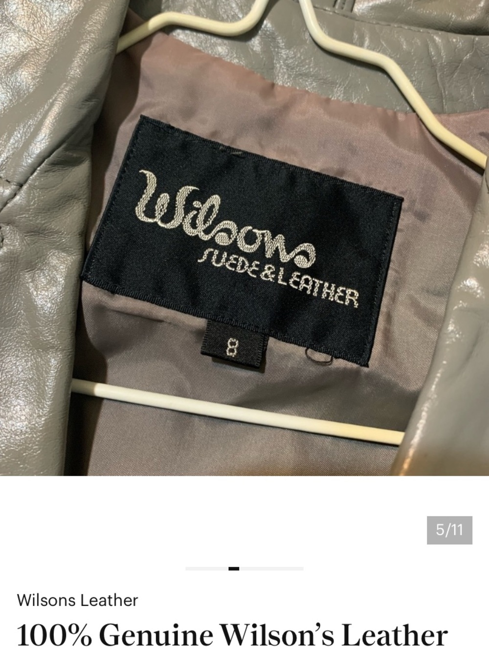 Wilsons Leather Light Gray Women's Leather Jacket